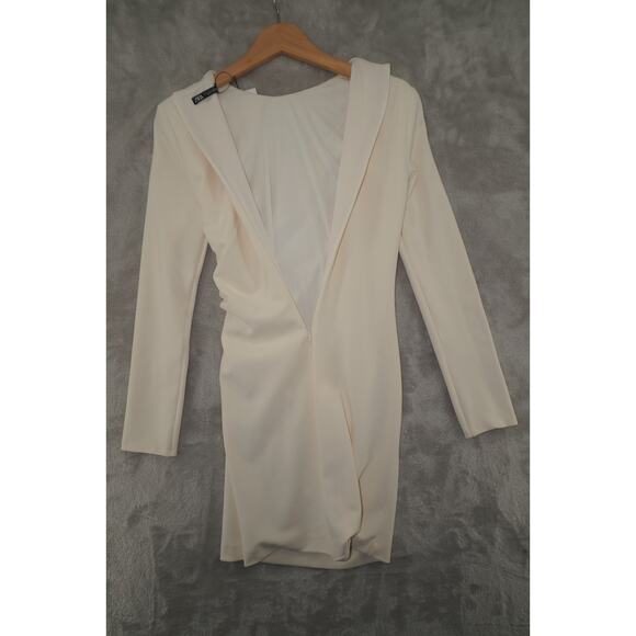 ZARA ZW Collection SS24 Beige Side Ruched Mini Dress NWT 2024 Women’s Small - Picture 10 of 12